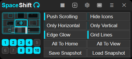 The SpaceShift main window