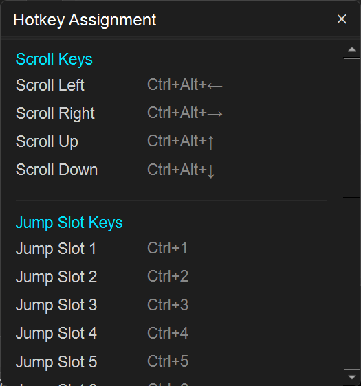 The Hotkey Assignment dialog