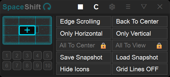The SpaceShift main window